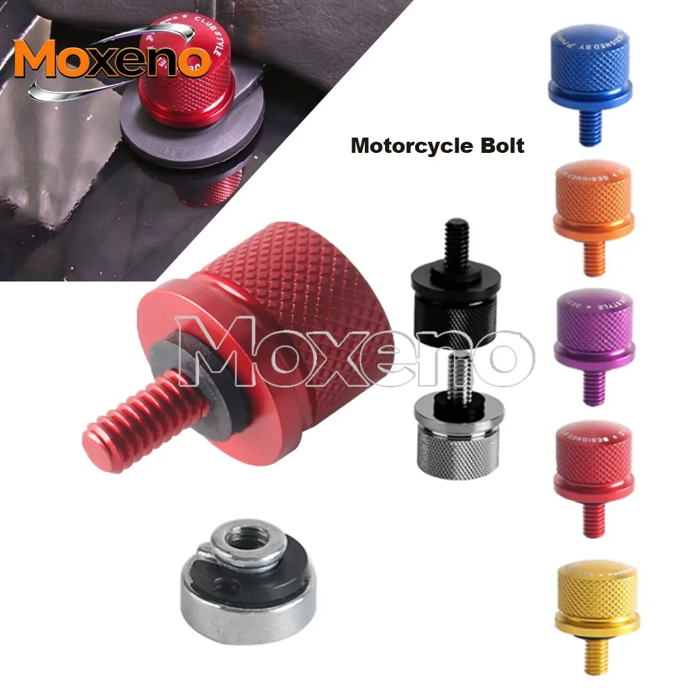 For Harley Touring Sportster Dyna Softail Street Road Glide Motorcycle Knurled Seat Bolt Nut 1/4-20 Thread Aluminum Seat Screw