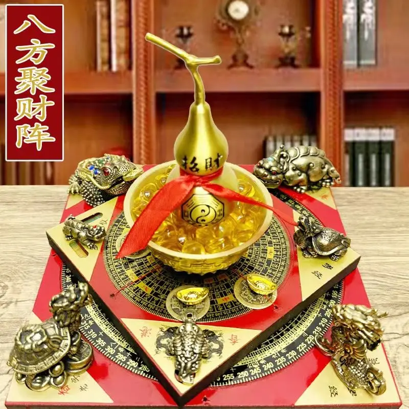 

Pure Copper Cornucopia Household Solicit Wealth Feng Shui Ornament Golden Toad Ornaments Kylin Office Desk Brass Gourd Ornaments