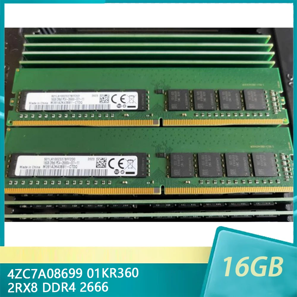 

1 Pcs 4ZC7A08699 01KR360 For Lenovo RAM 16G 16GB 2RX8 DDR4 2666 PC4-2666V ECC UDIMM Memory