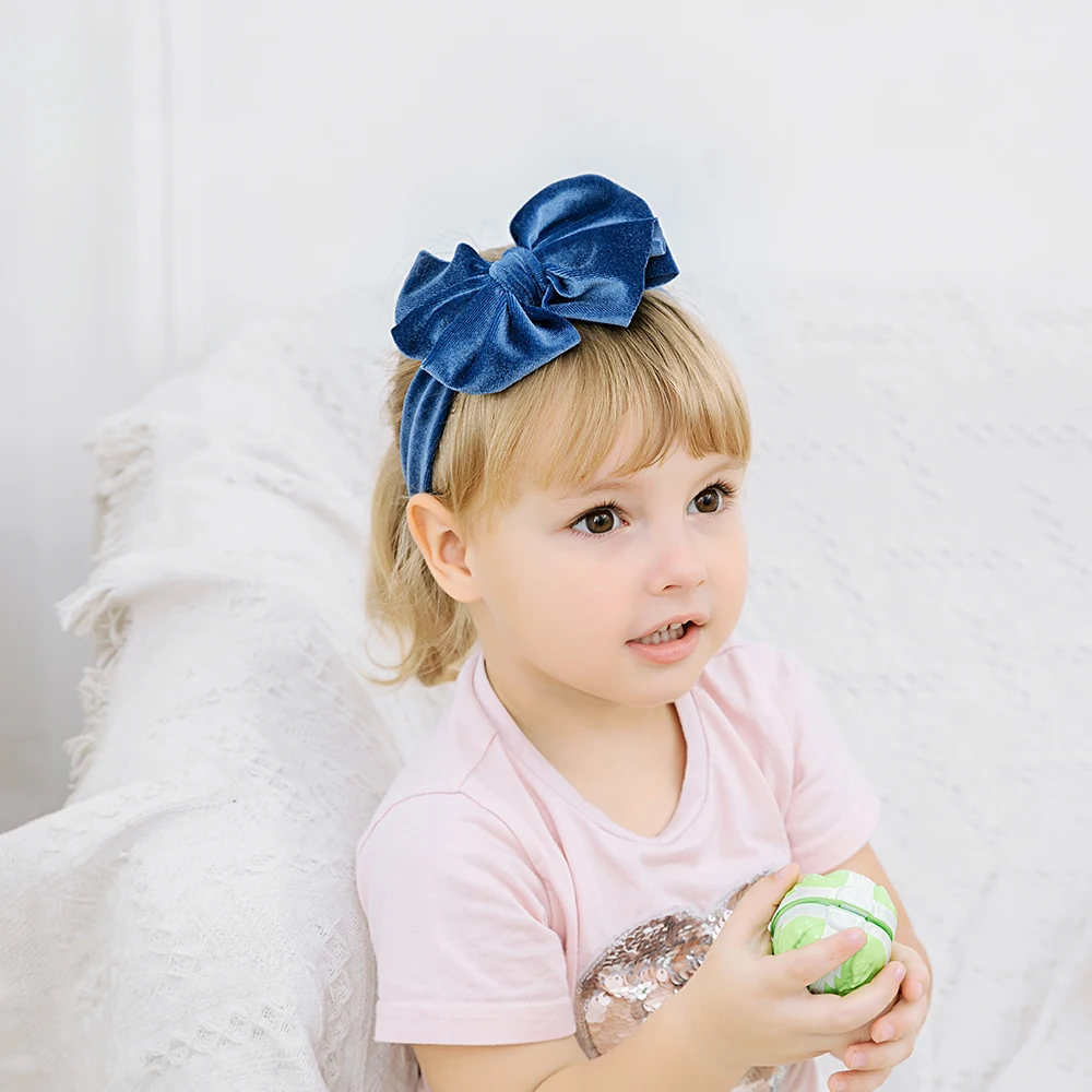 

Fashion Solid Bow Baby Headbands Soft Nylon Wide Hair Bands for Baby Girls Turbans for Kids Newborn Photoshoot Hair Accessories