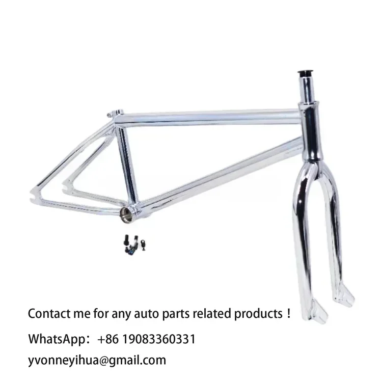 

Stock Ready 20 Inch Bmx Frame Chromoly 4130 CRMO Fork with Removable Brake Pivots Design in Chrome Plate