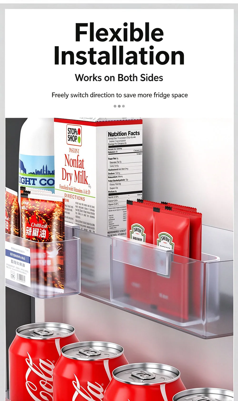 Kühlschrank Gewürz Aufbewahrung sbox Küchen waren Sauce Tasche Rack Mini Lager regal Halter Küche Organizer und Lager regal – Detail 6