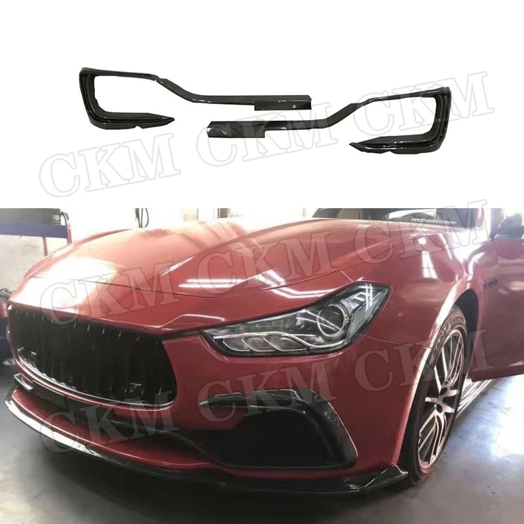 

Carbon Fiber Front Foglight Eyelids Trim Fog Lamp Frame Cover Decoration for Maserati Ghibli 2014-2017 Car Styling