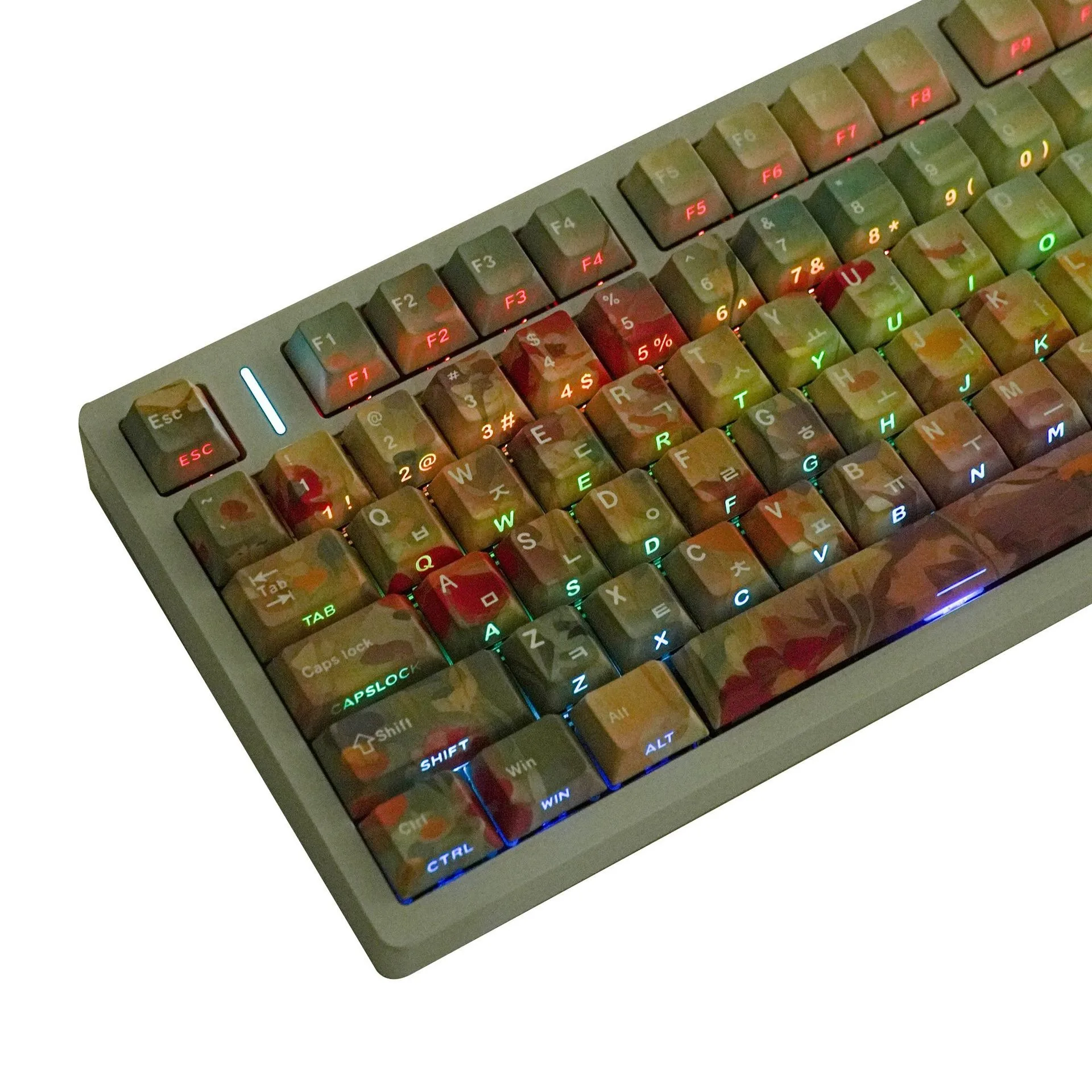 أغطية مفاتيح زهرة لوحة المفاتيح الميكانيكية الإسبانية الفرنسية الألمانية الكورية الروسية العربية اليابانية الكرز الشخصي PBT الجانب المطبوعة Keycap
