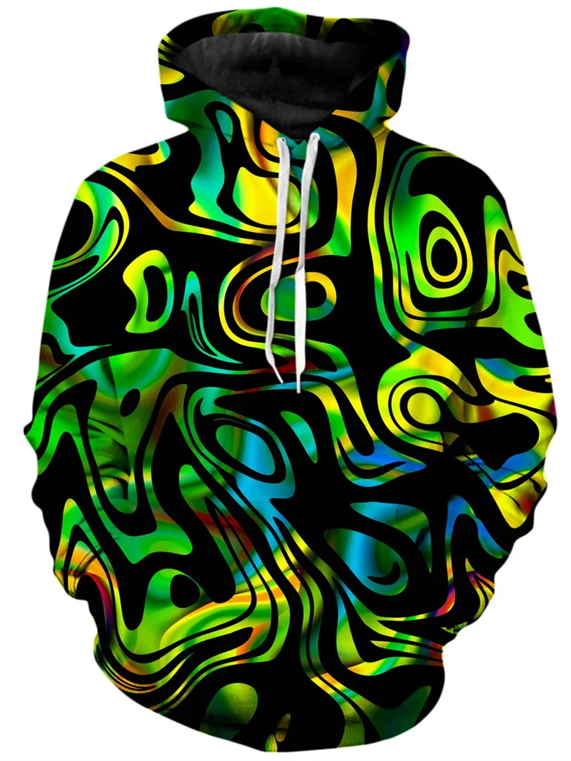 Felpa con cappuccio grafica New Illusion Swirl Felpa psichedelica colorata da uomo stampata in 3D Pullover alla moda unisex Felpe con cappuccio oversize da donna