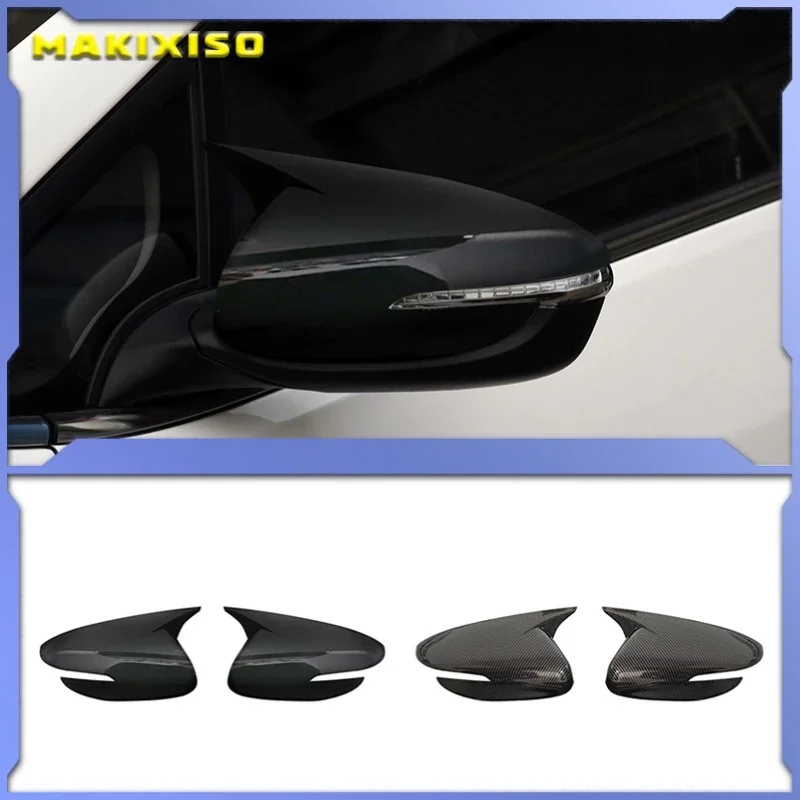 For Kia K3 Cerato Forte 2014-2017 Rearview Side Mirror Cover Wing Cap Exterior Door Rear View Case Trim Carbon Fiber