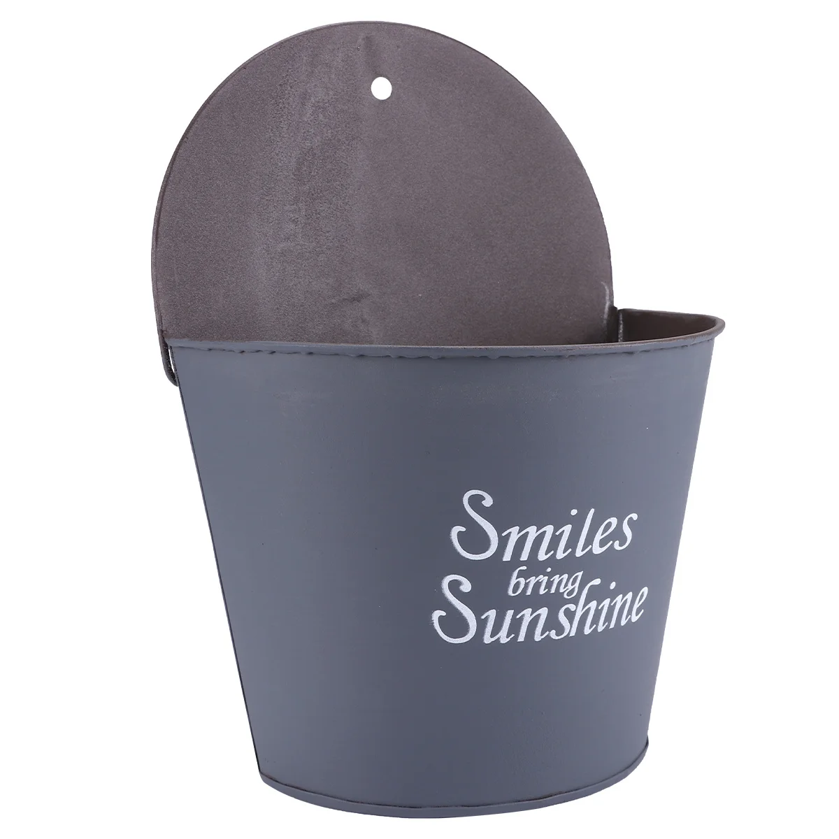 حاملات زهور جدارية نصف دائرية، مزارعي معلق من الحديد لتزيين الحديقة الداخلية والخارجية، أوعية جدارية رمادية، درابزين سطح السفينة