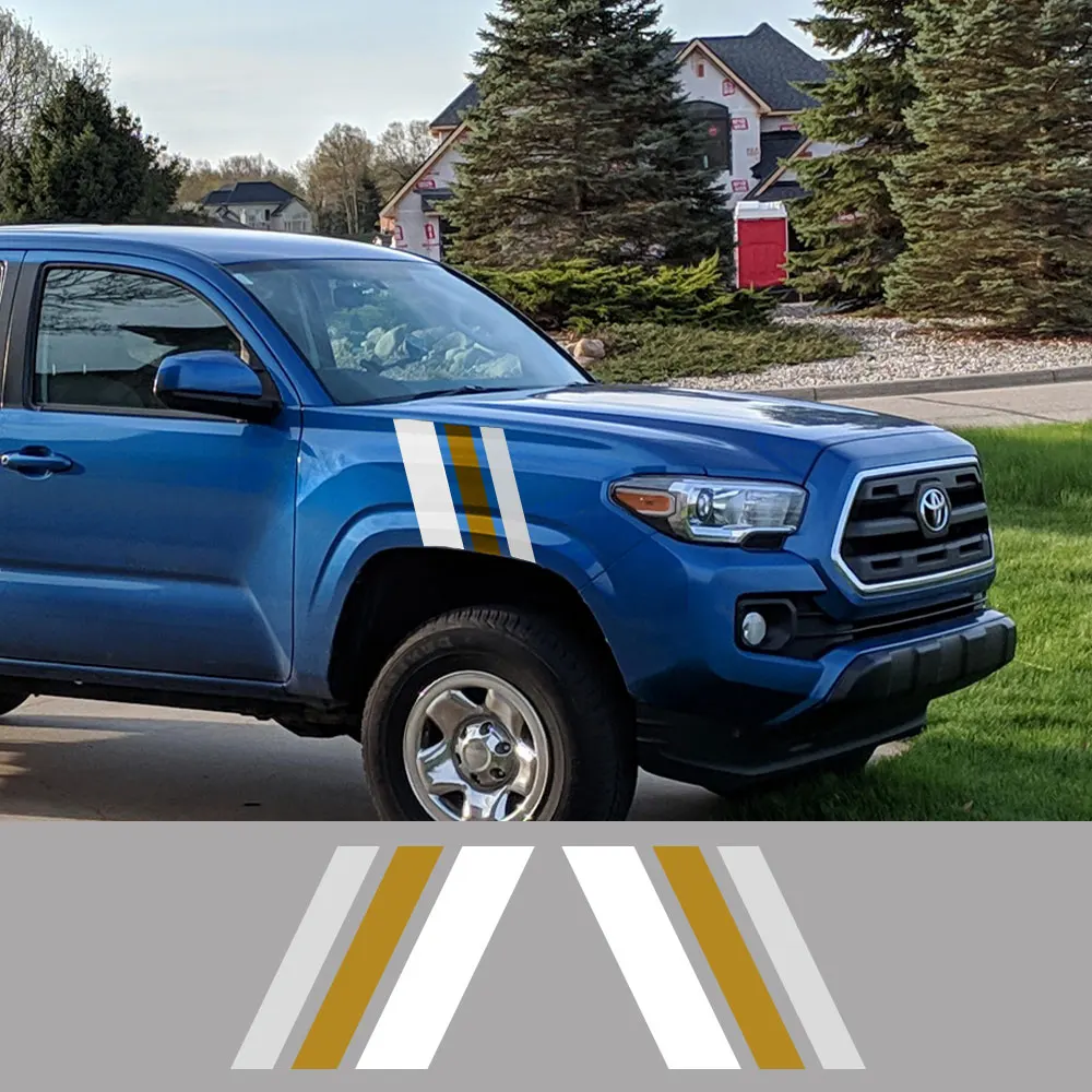 

Pickup Body Side Stickers For Toyota Tacoma Truck Graphics Retro Vintage Stripes Decor Cover Vinyl Decal Auto Film Accessories