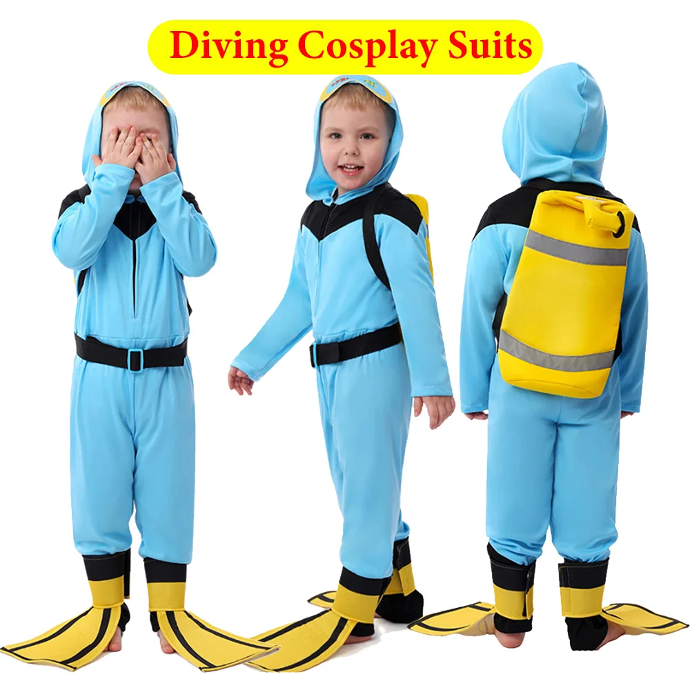 

Kids Diving Cosplay Costume Boys Stage Performance Professional Children Clothing Outfits Halloween Carnival Party Disguise Suit