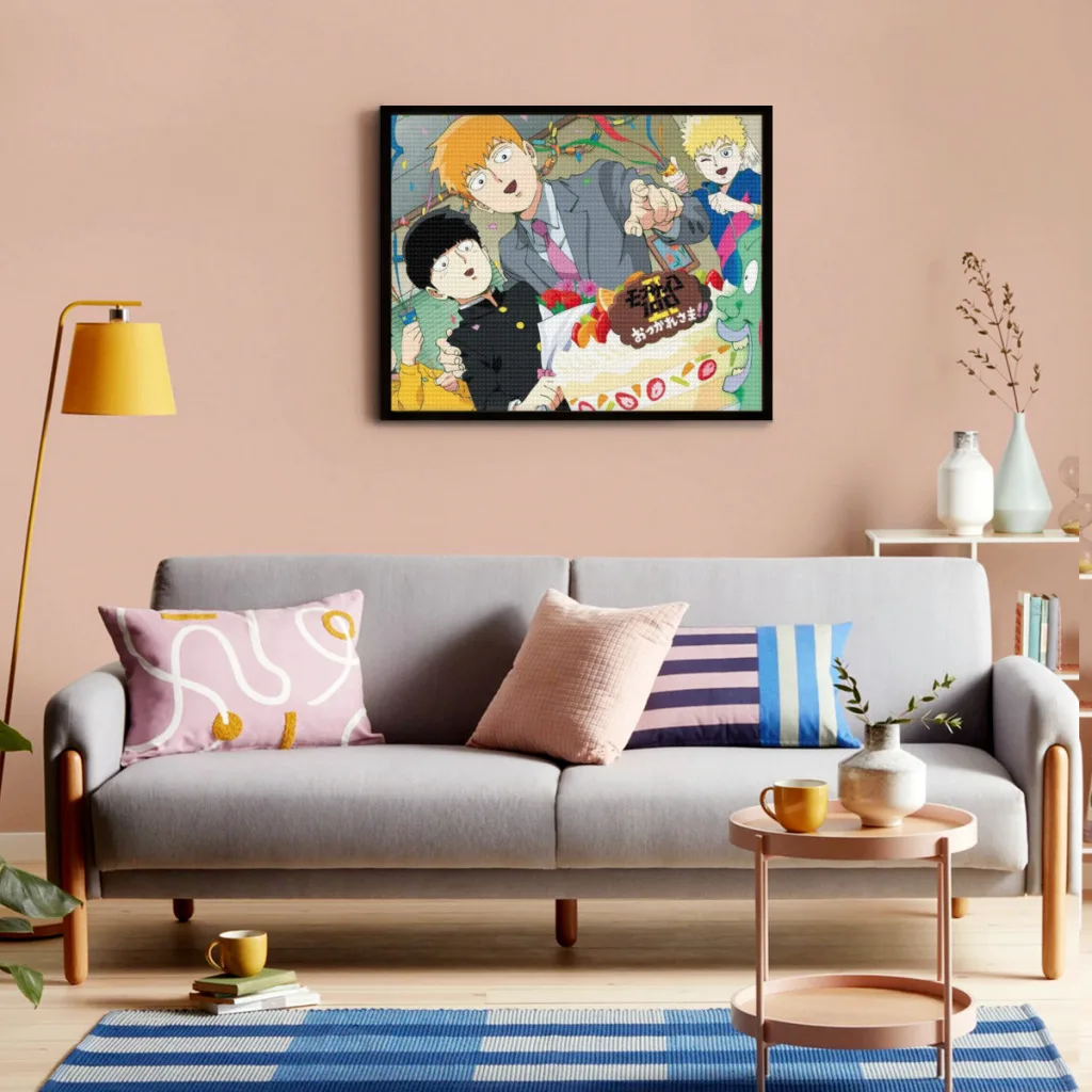 

Mob Psycho 100 Diamond Painting 5D Diy Full Square Mosaic Bedroom Decoration Handmade Gift