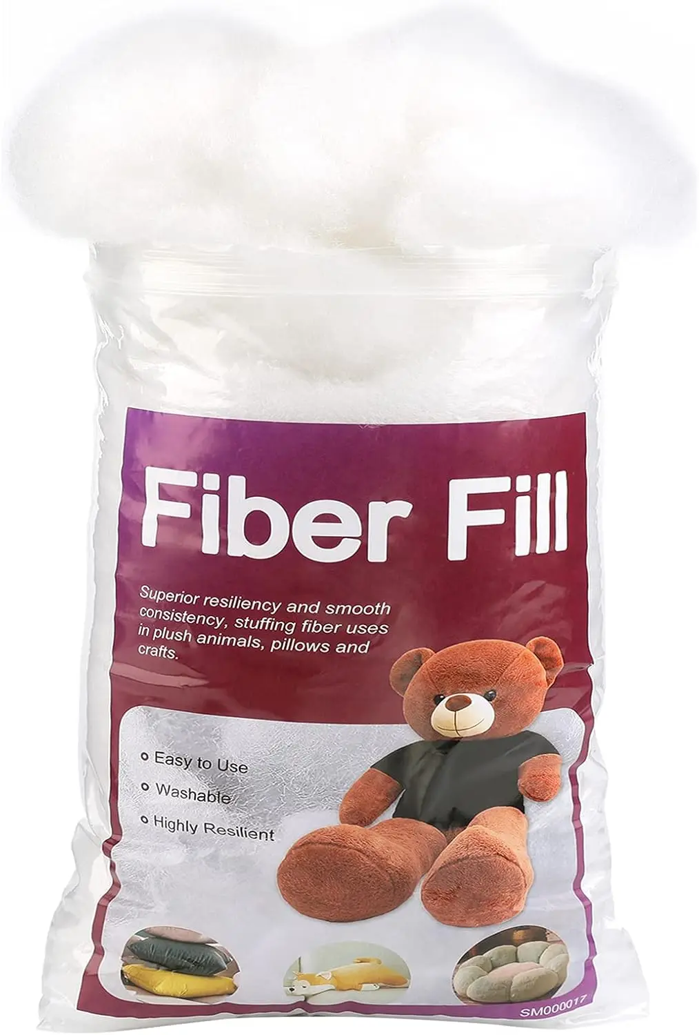 MIUSIE relleno de polyfill relleno de fibra blanco relleno de fibra premium para manualidades, relleno de ganchillo de alta resistencia animales de peluche