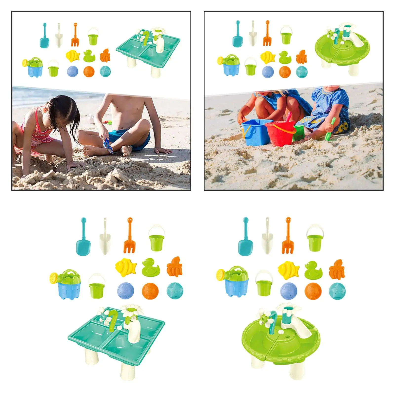 13 Pieces Sand Water Table Kids Beach Summer Toys for Backyard Boys Toddlers