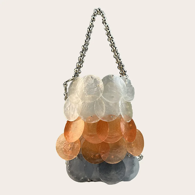 

Luxury Big Sequin Evening Bags for Women Beads Woven Shoulder Crossbody Bag Mini Handbags and Purses Party Wedding Clutch Ladies