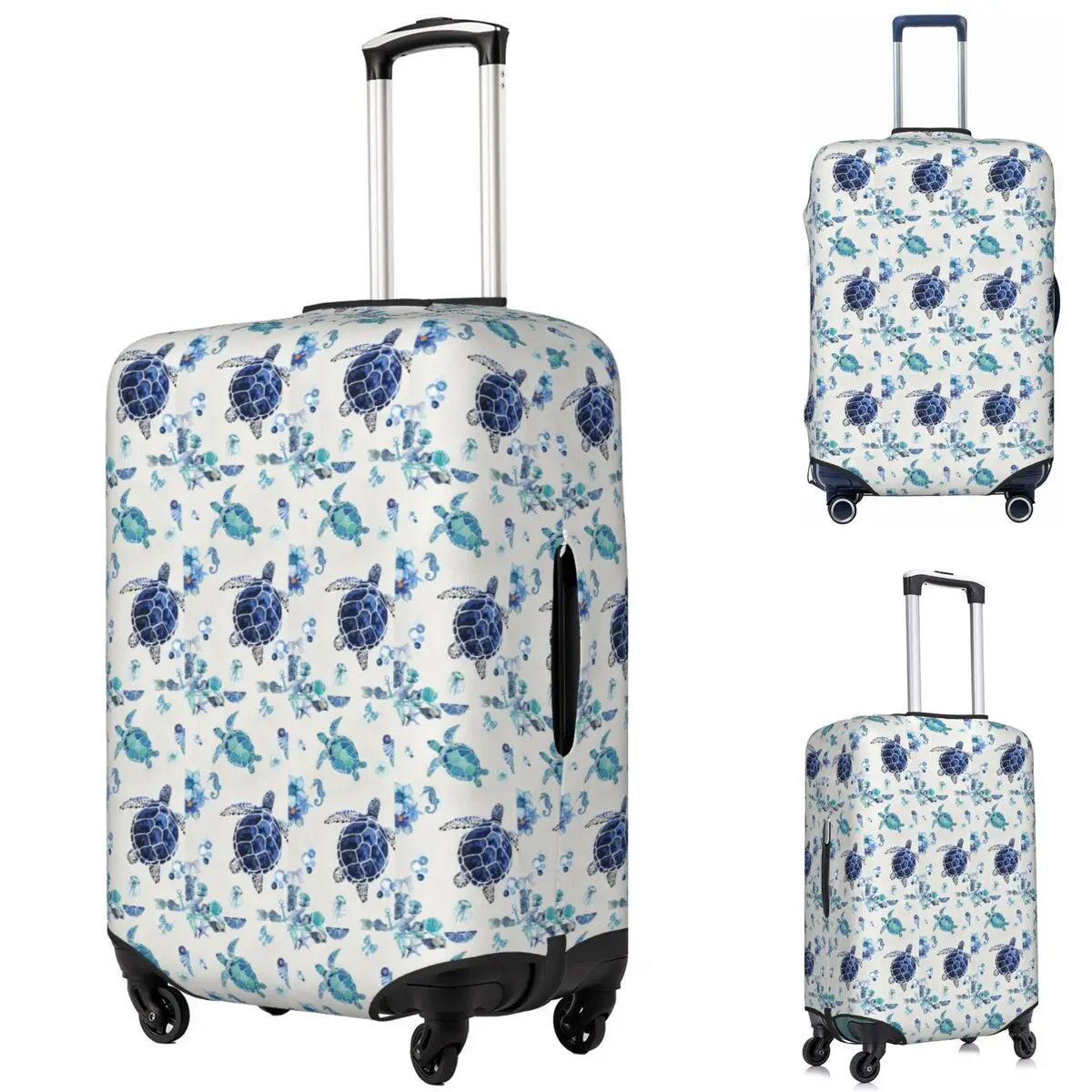 

Race To Safety Sea Turtle 7 Suitcase Cover Protection Elastic Travel Luggage Protector Covers for 18-32 Inch