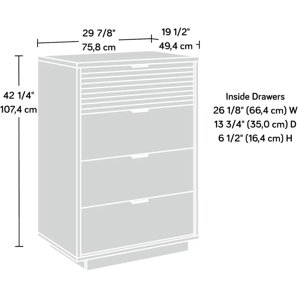 Modern 4-Drawer Bedroom Chest in Ashen Oak Finish