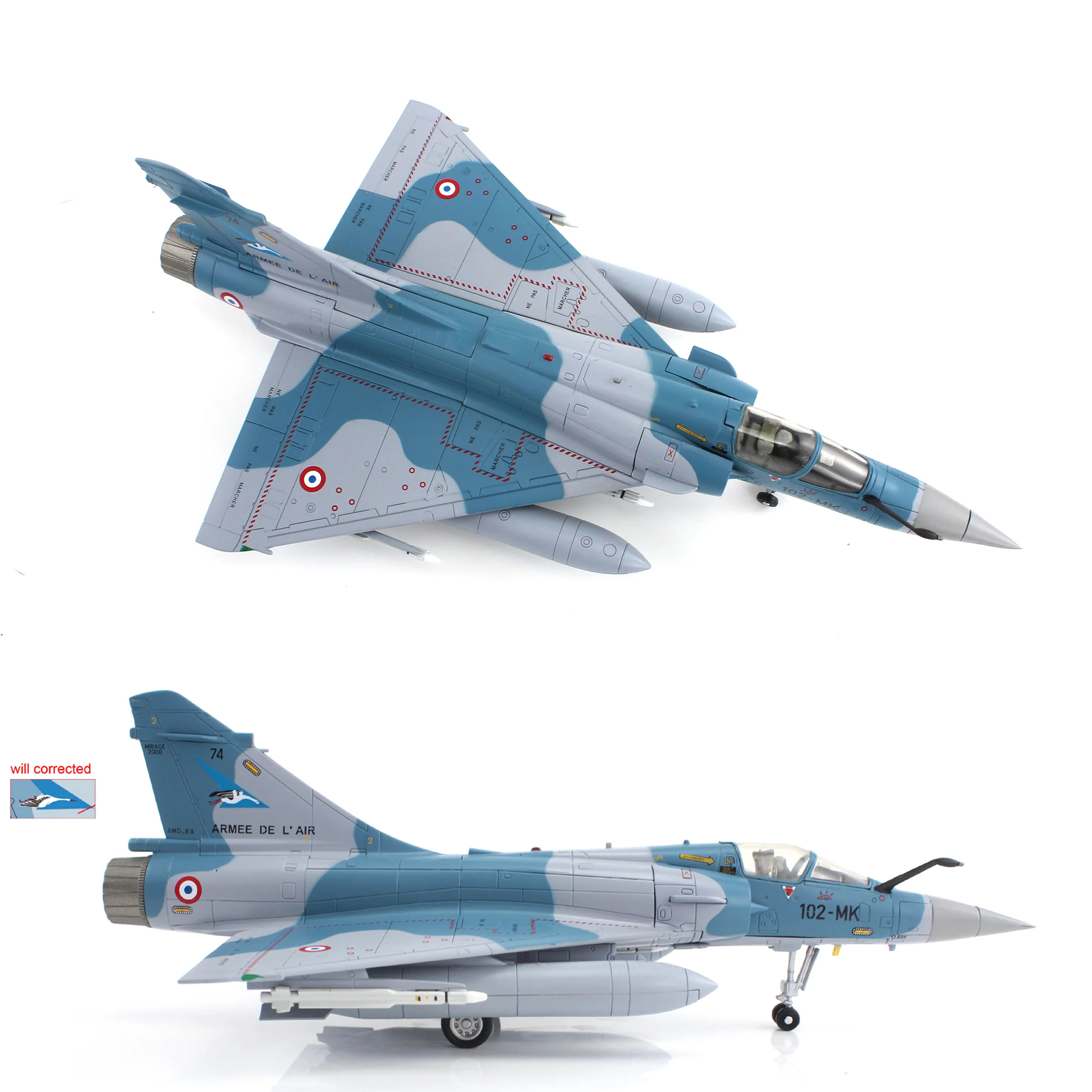 

HA1619 1/72 French Mirage 2000-5 fighter model 102-MK Alloy Collection Model