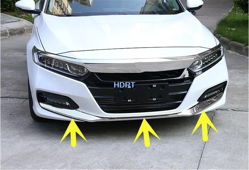 

ABS chrome Front Bumper Panel Molding Garnish Cover Trim strip For Honda Accord 10th 2018 2019 2020 2021 Car front bar moulding