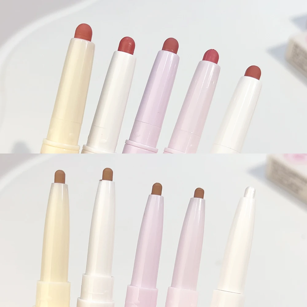 Double-ended Lip Liner Pencil Matte Sexy Nude Pink Red Contour Tint Lipstick Waterproof Long Lasting Brown Lip Liner Lips Makeup