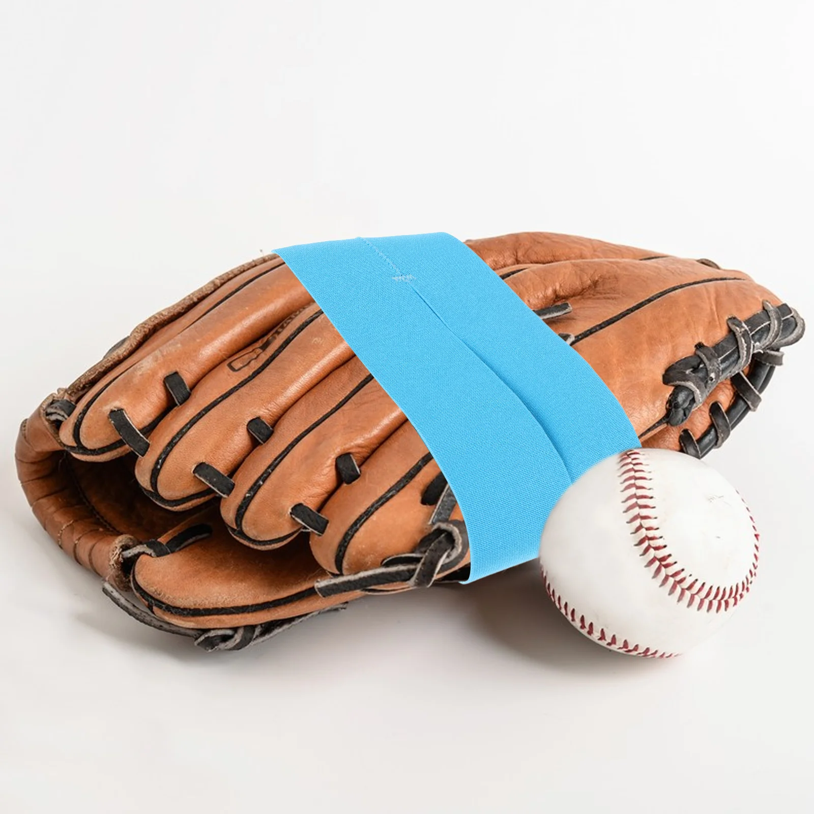 

Baseball Glove Wrap Band Elastic Adjustable Softball Strap Blue Secure Fit Forming Breathable Design Universal Size