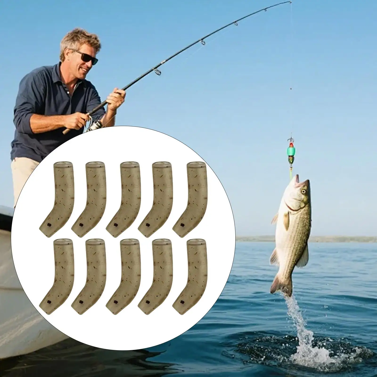Fishing Hook Short Line Aligner Rubber Sleeves Bundle Kit Terminal Tackle for Sea Lake River Use
