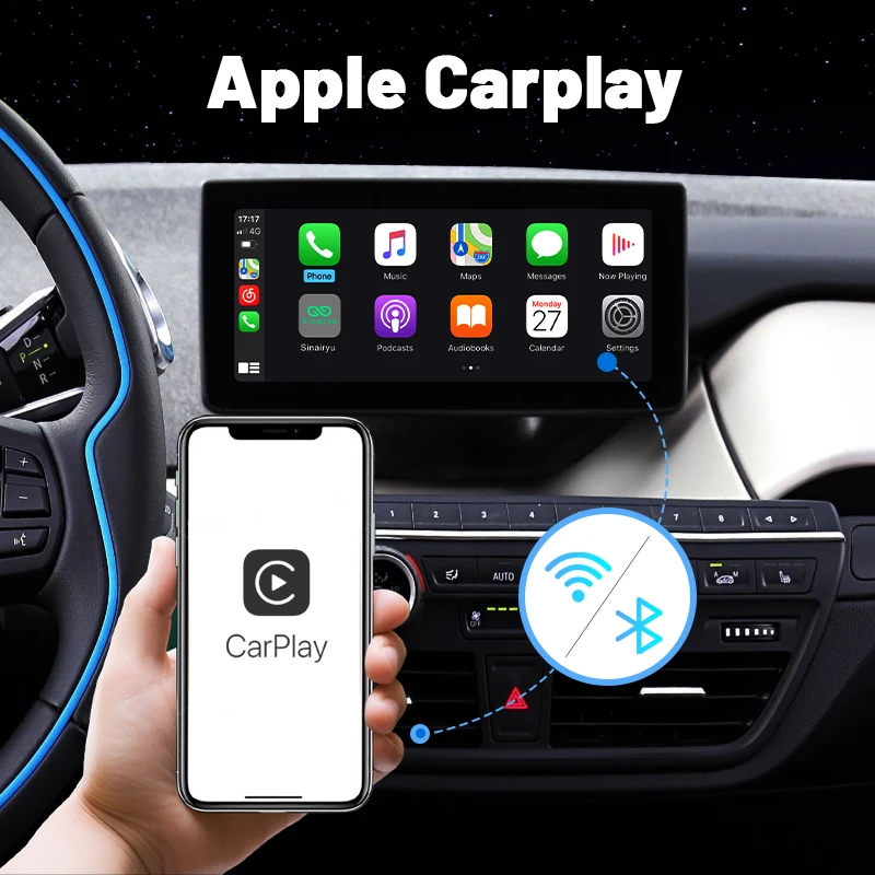 Wireless CarPlay Android Auto Interface for BMW i3 i8 I01 NBT EVO System 2012-2020 with Mirror Link AirPlay Car Play Functions