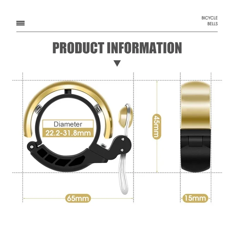 Bicycle Bell Personality Vintage Crisp And Loud Folding Bicycle Mountain Bike Bell Retro Bike Hands Copper Bell