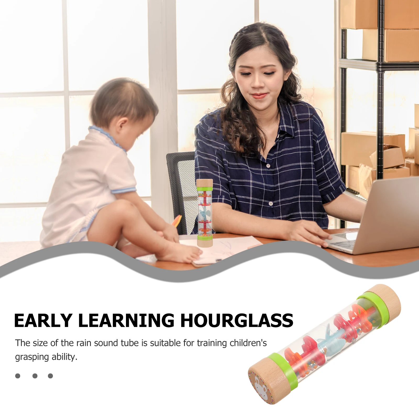 

1pc Wood Rain Sound Tube Educational For Kids Baby Musical Instruments Cognitive Visual Auditory Development Montessori Early