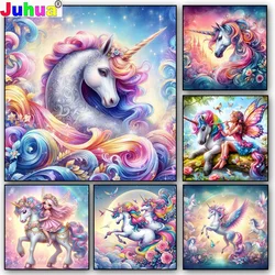 Unicorn and Angel Girl DIY diamond painting New 2025 Full Diamond Mosaic Cross Stitch Embroidery Kit Cartoon animals Home Decor