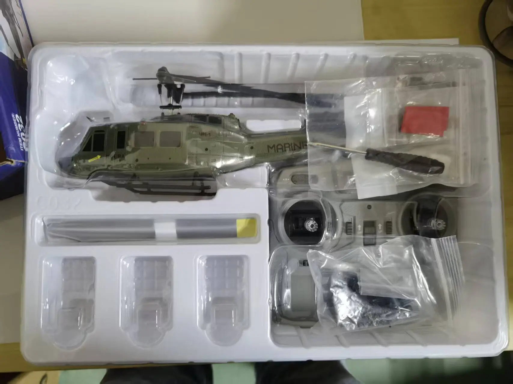 RCERA UH-1 Huey Helicopter Model, Military Green Livery, Fuselage Number C032