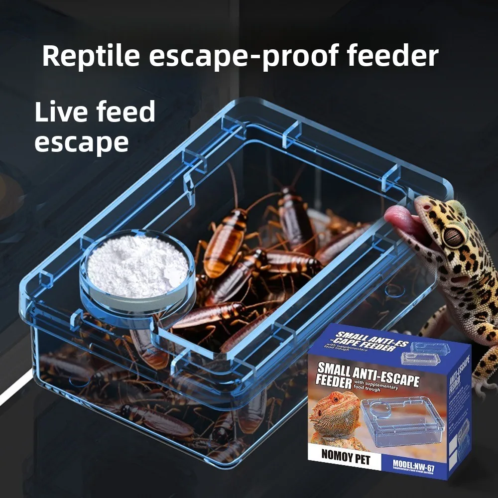 Reptile Lizards Geckos Feeding Bowls Prevent Tenebrio Molitor and Blaptica Dubia Transparent Water Bowls Anti Escape