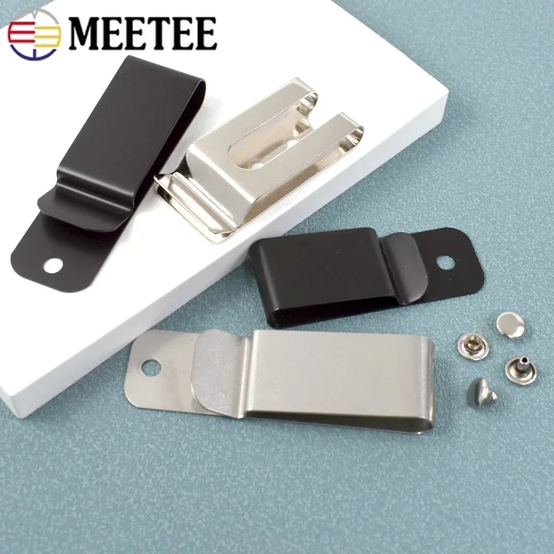Meetee 4-20Pcs Metal Clips Buckle For Belt Purse Bag Spring Clasp Waist Loop Screw Holes Hooks DIY Keychain Hardware Accessories