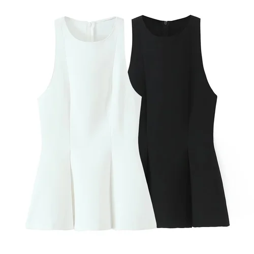 Novedad de verano, ropa de mujer, estilo europeo y americano, decoración sencilla a la moda, top con cuello colgante