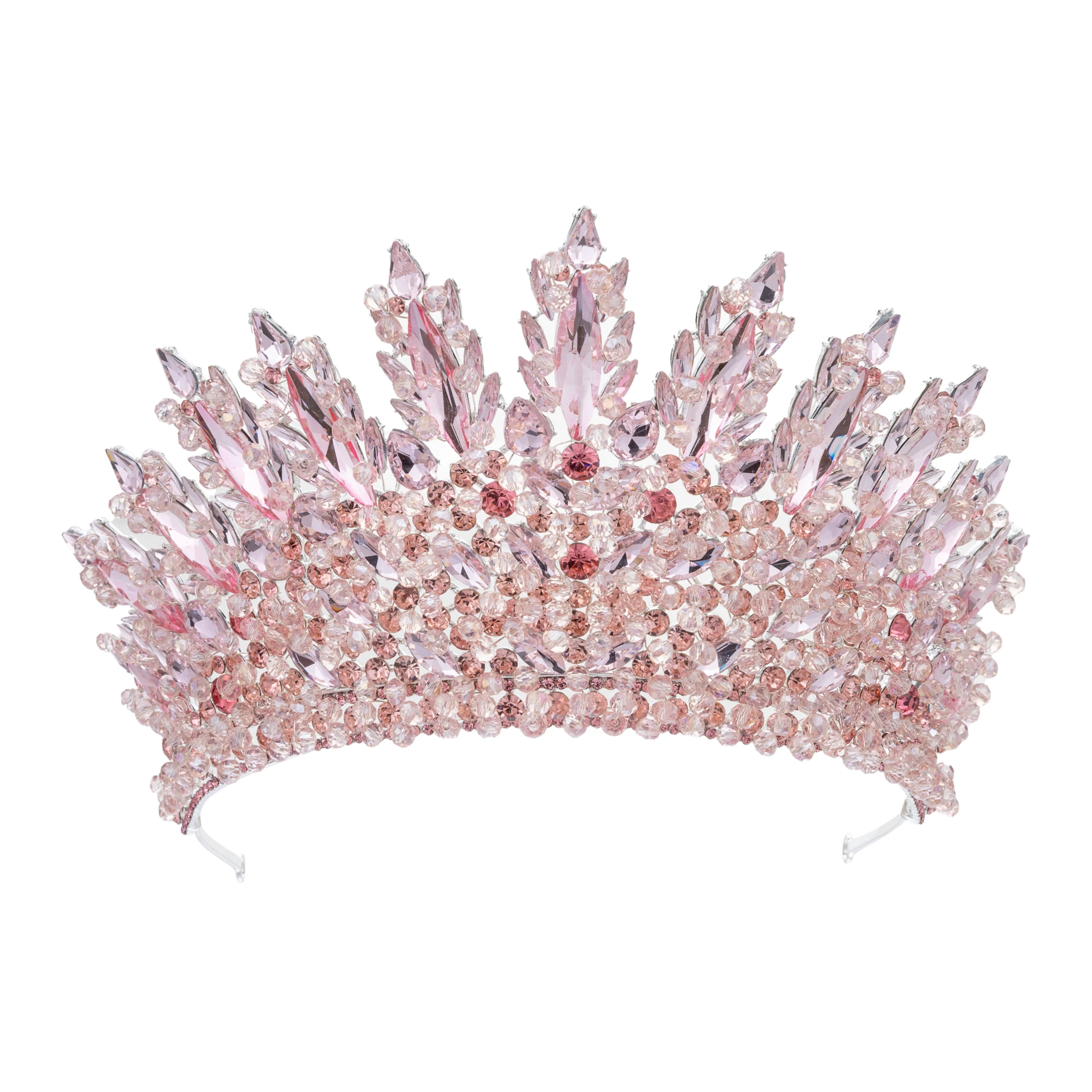 

Baroque Wedding Crowns For Bride Large Crystal Bridal Tiara Crown For Pageant Miss Universe Women Wedding Hair Jewelry Headdress