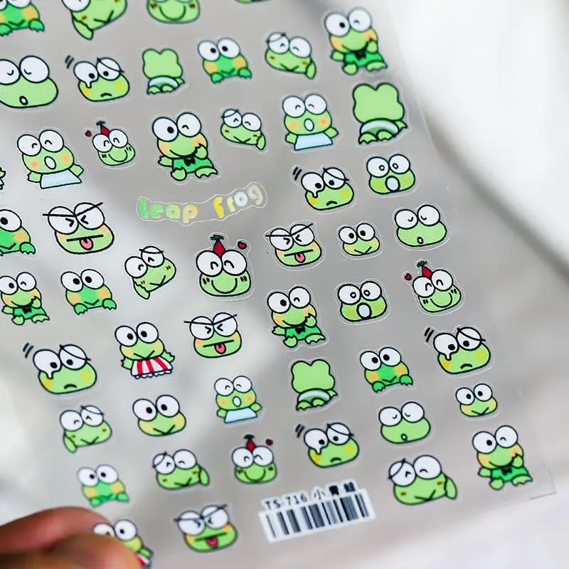 Kawaii Sanrio Keroppi Nail Stickers Cartoon Cute Waterproof Stickers Nail Decoration Nail Pattern Accessories Stickers Girl Gift