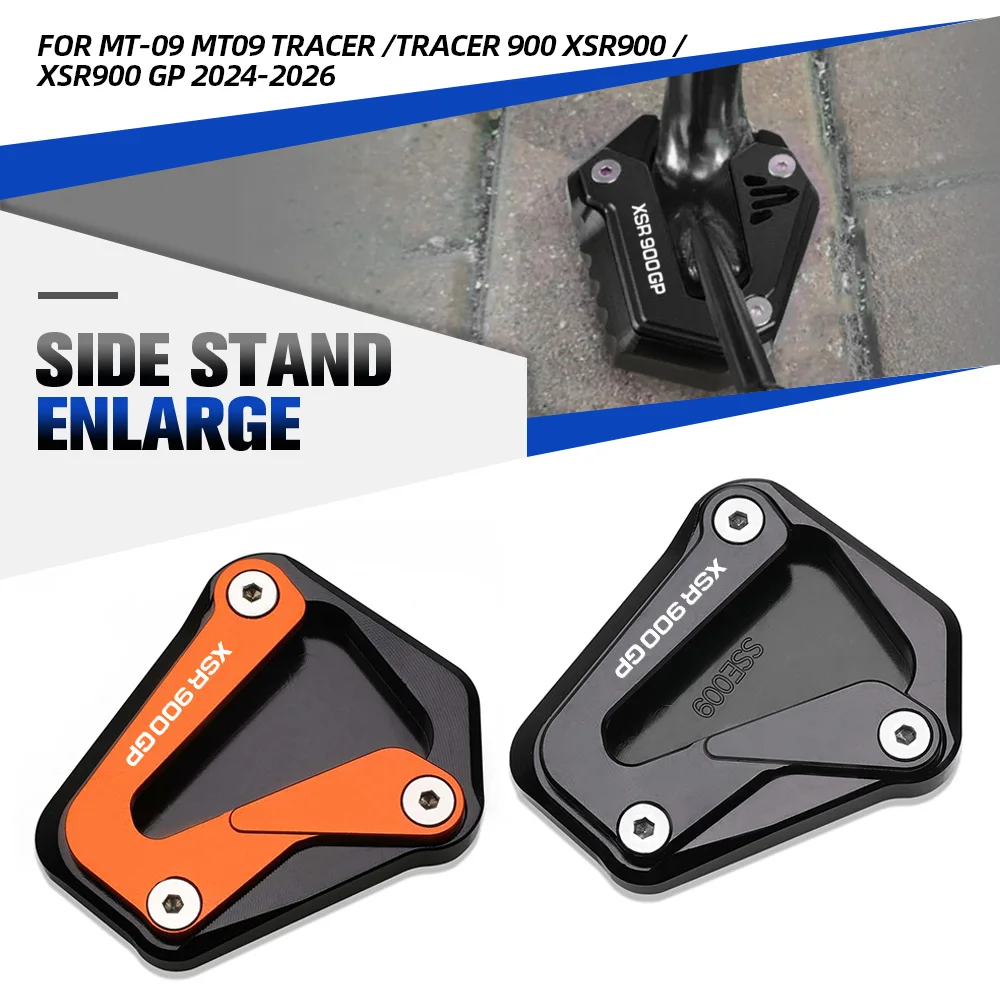 

For Yamaha MT-09 MT09 Tracer /Tracer 900 XSR900 / XSR900 GP 2024-2025-2026 Side Stand Enlarger Kickstand Enlarge Plate Pad MT 09