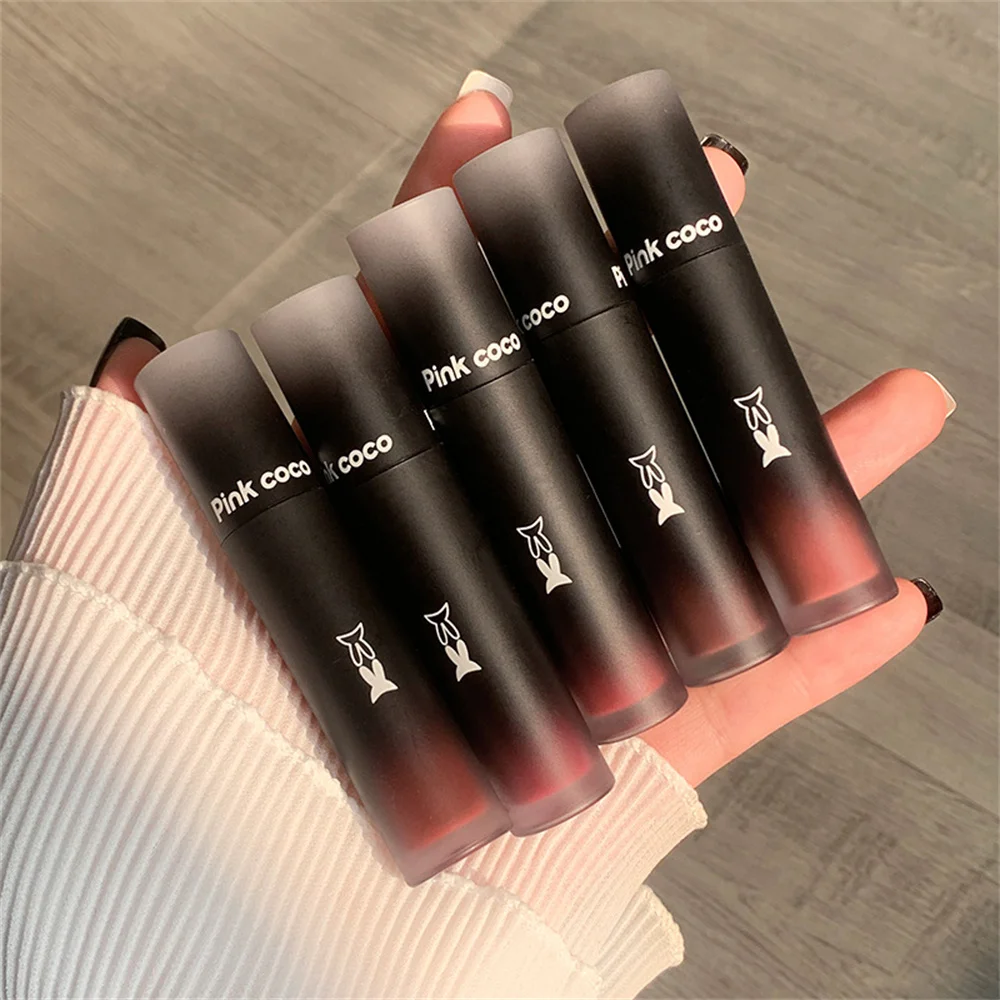 Lipstick Not Easy To Decolorize Lip Mud Liquid Cosmetic Matte Lip Gloss Hold Makeup Matte Lipstick Tubular Lip Makeup Lip Gloss