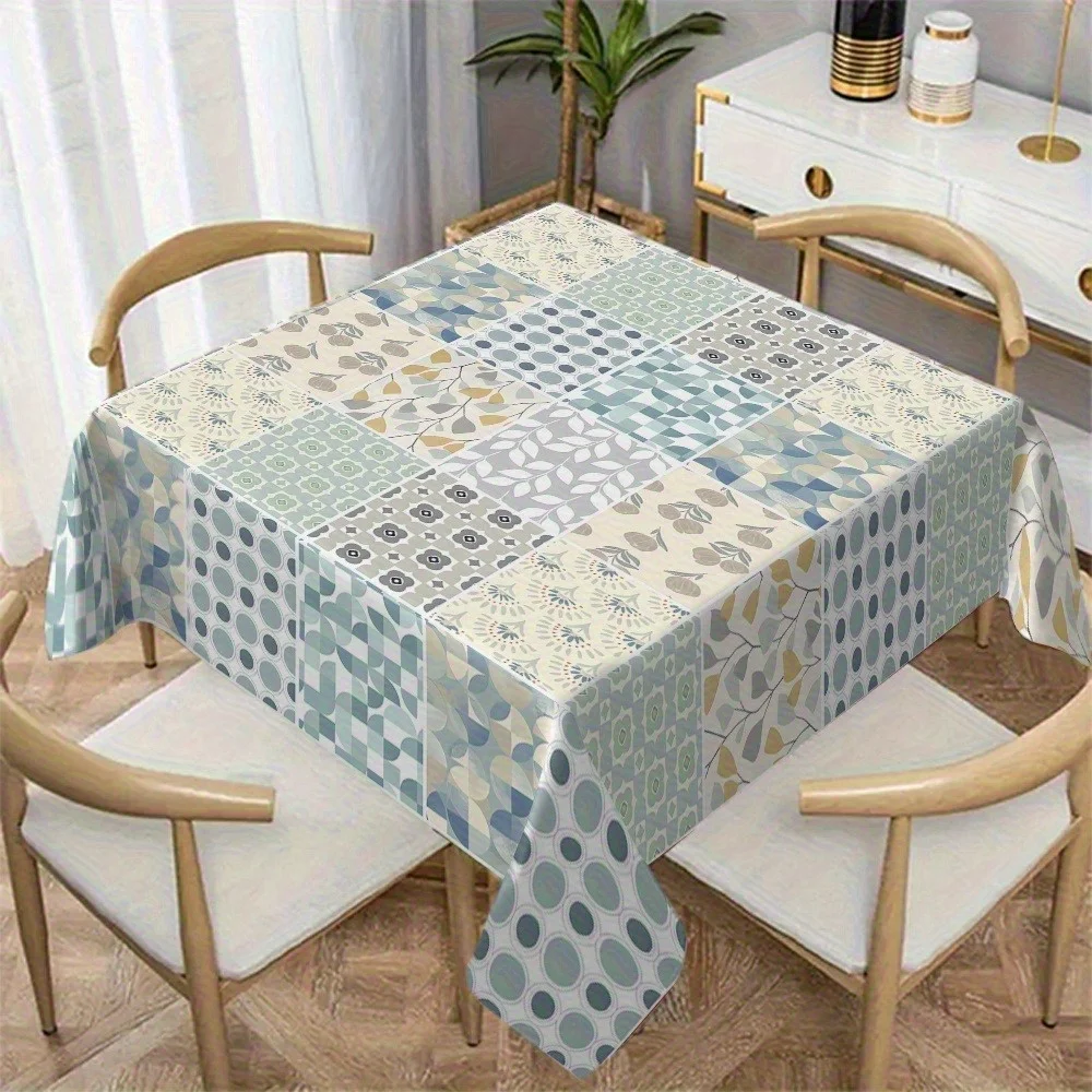 One patchwork floral tablecloth creates a refreshing dining atmosphere. Polyester fiber tablecloth.