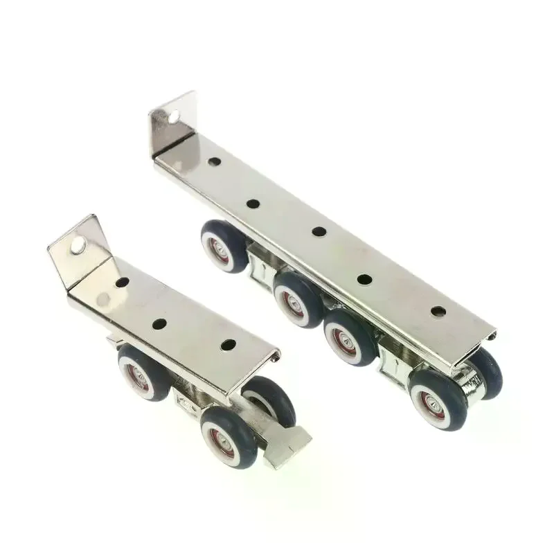 1Set Sliding Door Hanging Pulley Rollers 4 Wheels and 8 Wheels Option Heavy Duty Rail Track for Home Room Closet Partition