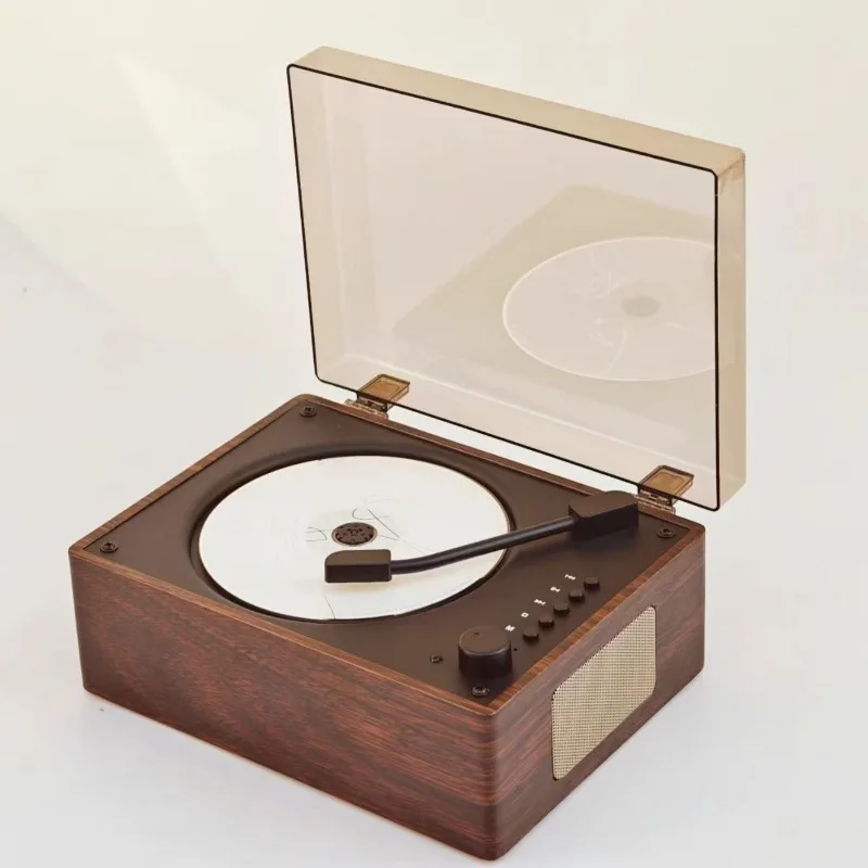 Retro Vinyl & CD Player with Bluetooth - Rechargeable Portable Record Player & Home Audio Speaker