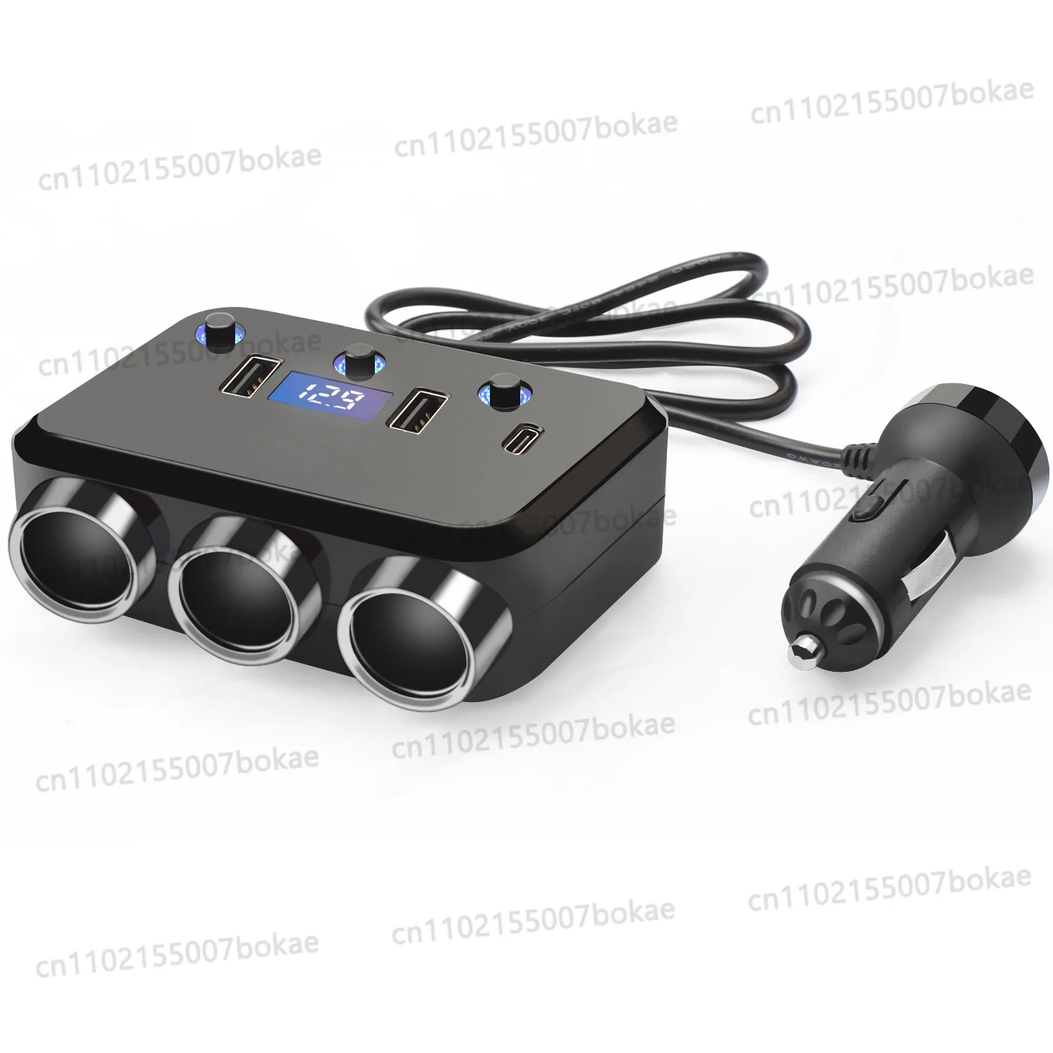 Car one to three cigarette lighter power conversion shunt type3100ma cigarette lighter hole independent switch output