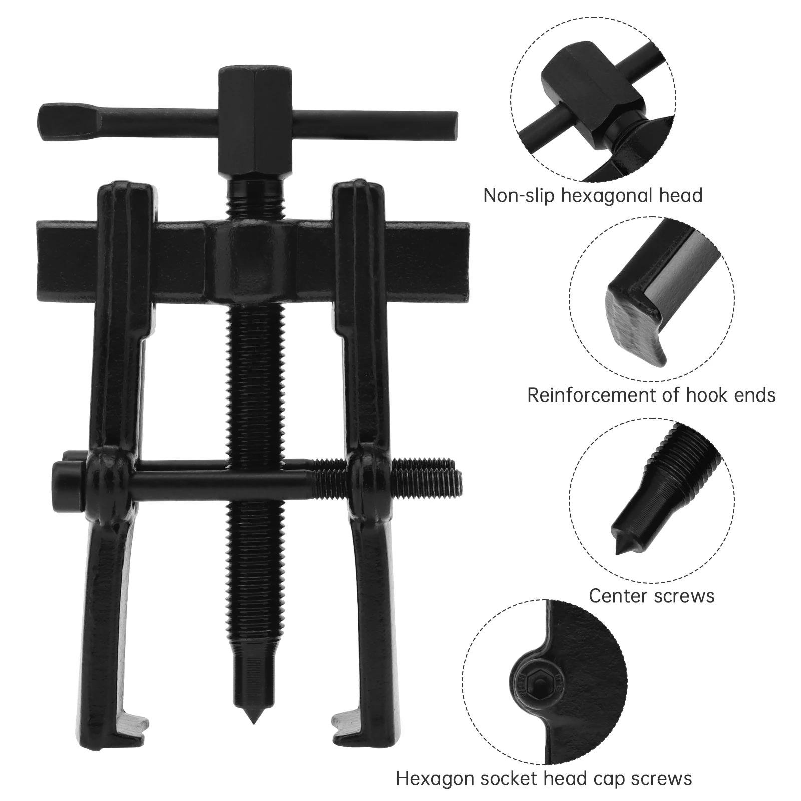 3/4/6/8 Inch 2-Jaw Claw Bearing Puller for Removal Bearing Gears Pulley Flywheel, High Carbon Steel Pump Removing Kit