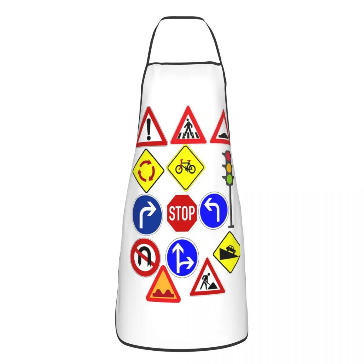 Traffic Signs 1 Aprons Chef Cuisine Tablier Waterproof Bib Kitchen Cleaning Pinafore for Women Men Gardening