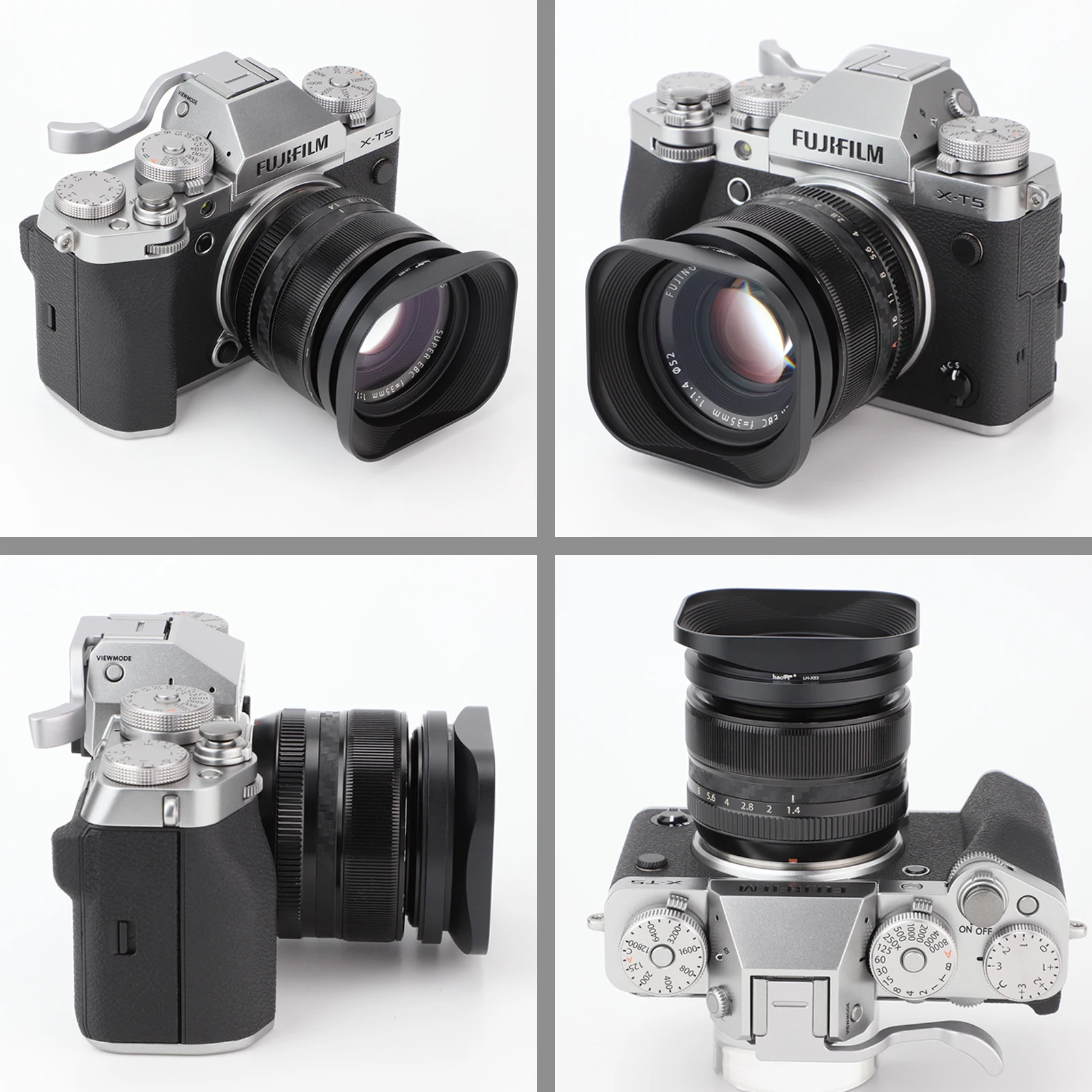 Haoge LH-X53 kwadratowa metalowa osłona przeciwsłoneczna odcień dla Fujifilm Fuji Fujinon XF 35mm F1.4 R / XF35mm/F1.4 R xf18mm F2 obiektyw
