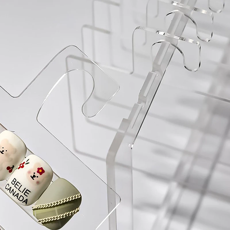 Gancho acrílico transparente para Nail Art Display, Ins Estilo, Display Rack, Board, Gel Cor, Works Sample, Ferramentas de Exposição