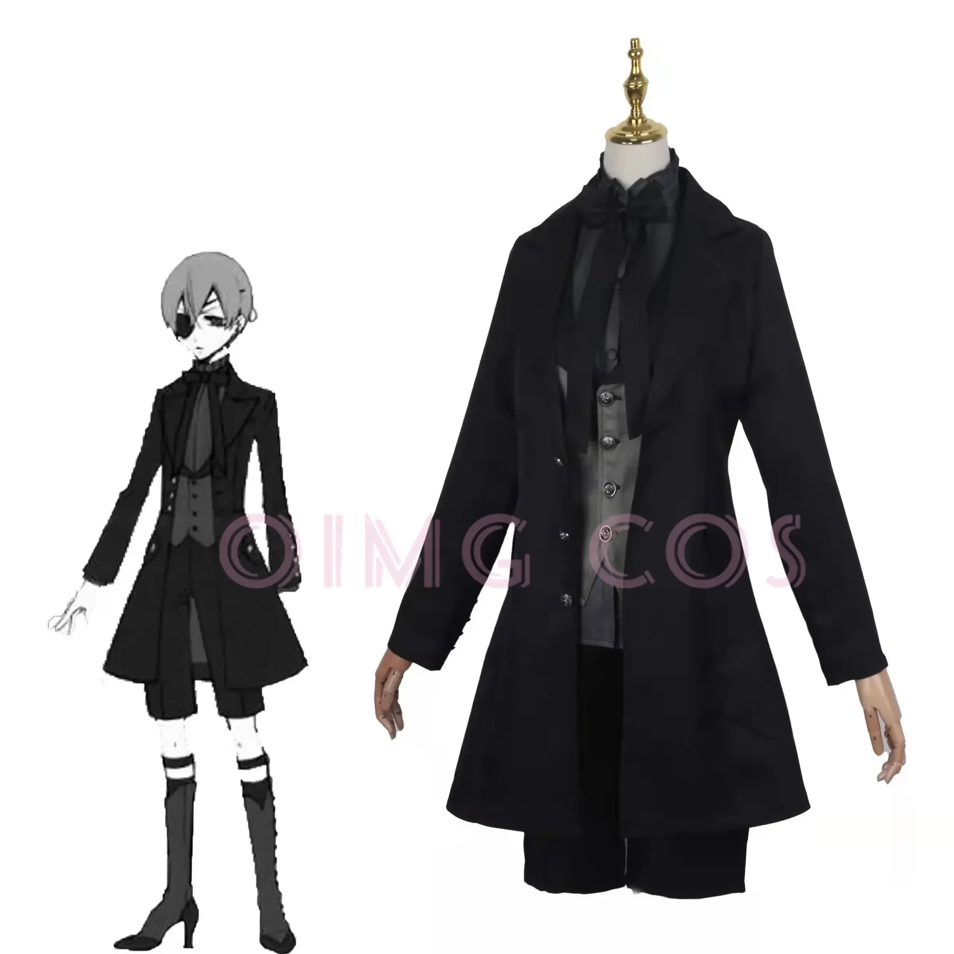 Disfraz de Cosplay de Ciel Phantomhive Black Butler, uniforme de diablo para fiesta de carnaval, Anime japonés