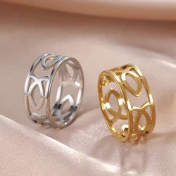 Dawapara Ichthys Jesus Fish Christian Symbol Stainless Steel Cross Ring Promise of Eternity Catholic Amulet Couple Rings