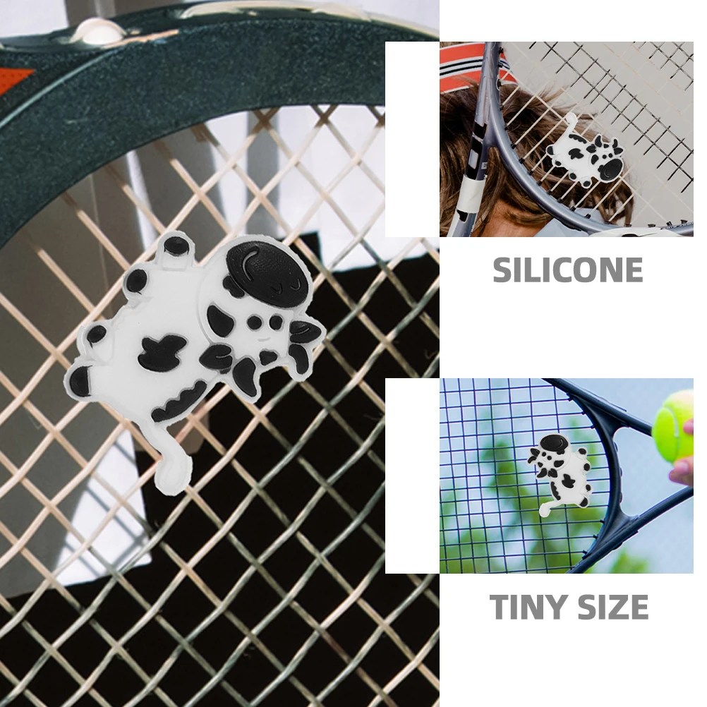 

3pcs Silicone Tennis Racket Dampeners Shock Absorbers Vibration Reduction Small Light Unique Cow Design Easy Install Gift For