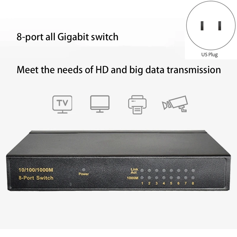 8 Port Gigabit Managed Switch Managed Ethernet Switch With 8 Port 10/100/1000M VLAN Ethernet Switch