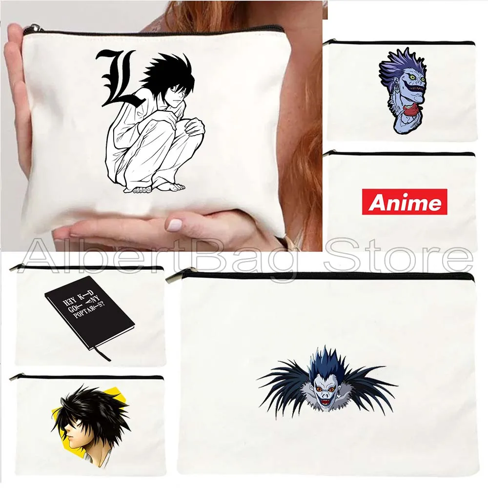 

Anime Ryuk Death Note Lawliet I Just Need Your Name Cute Gifts Canvas Cosmetic Bag Makeup Toilet Bag Pencil Case Zipper Pouch