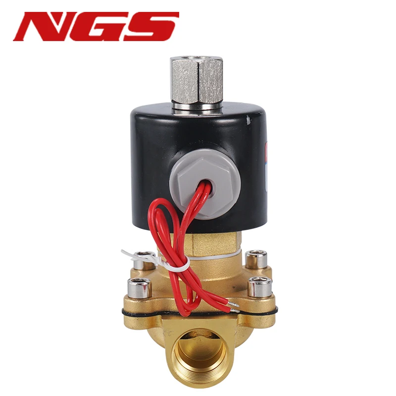 2K/2W025 220V 110V 24V 12V Normally Open (NO) Brass Electric Solenoid Valve For Water Air Oil 1/4 3/8 1/2 2W160-15K 2W040-10K